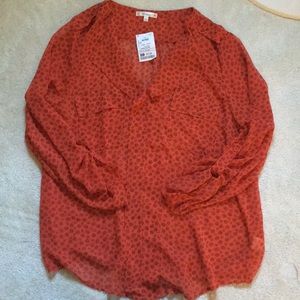 - Sheer Patterned Blouse